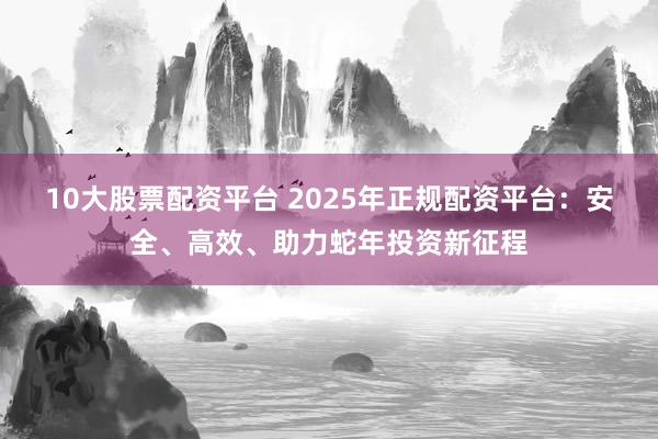 10大股票配资平台 2025年正规配资平台：安全、高效、助力蛇年投资新征程