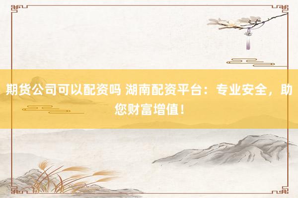 期货公司可以配资吗 湖南配资平台：专业安全，助您财富增值！